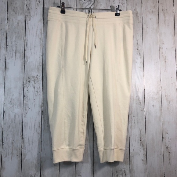 Lauren Ralph Lauren Ivory Cropped/Capri Sweatpants Medium - Picture 1 of 7